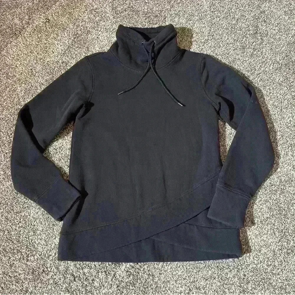 DSG Women's Tulip Hem Funnel Neck Pullover Black Sz Small